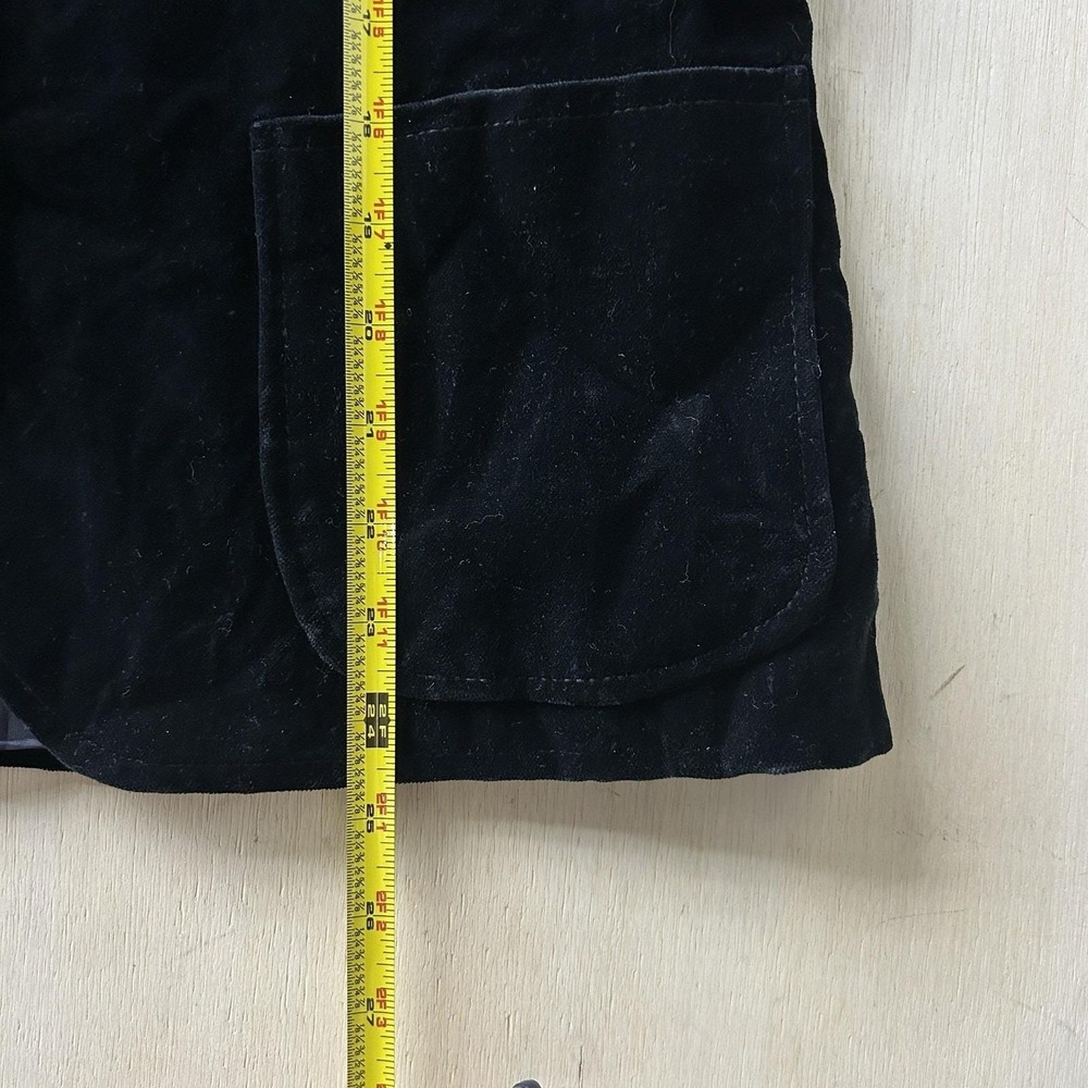 Vintage Breckenridge Blazer Jacket Womens 12 Black Velvet Single Breasted Lined - Picture 4 of 7